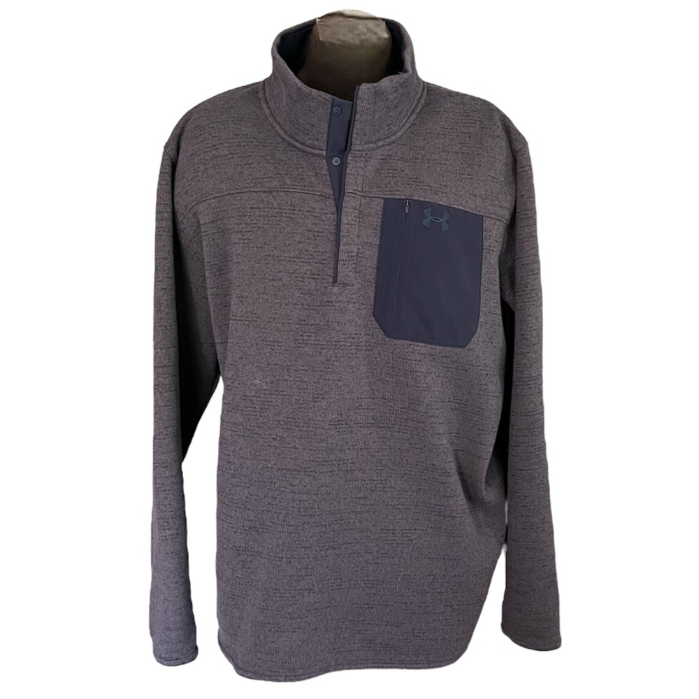 Under Armour Men's Navy Blue Specialist Henley 2.0 Long Sleeve Big and Tall 4XL